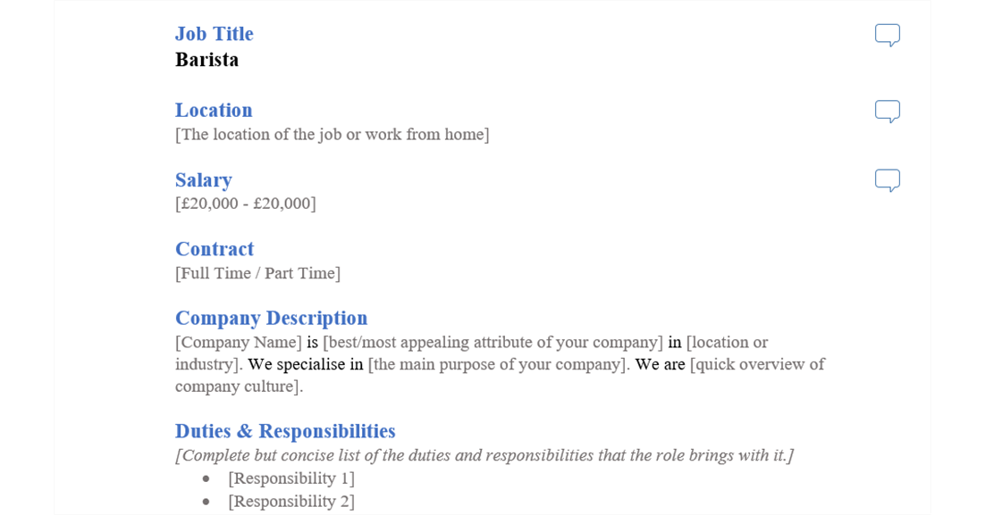 barista job ad template