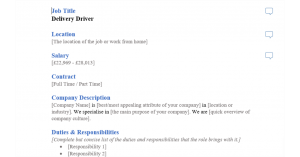 delivery driver job ad template